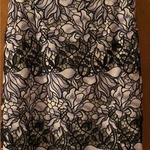 ANTONIO MELANI Black and Cream Floral Lace Skirt
